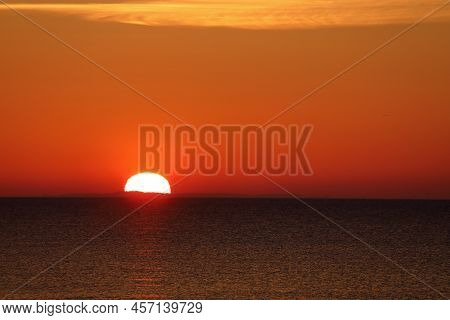 Coloured Sunset In Over The Baltic Sea In Marielyst, Denmark