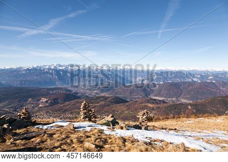 Landscape From Costalta Mount Top. Italian Alps Panorama