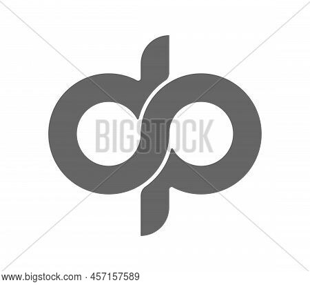 Circular Combination Of Lowercase Letters B And P. Design For A Monogram, Logo, Emblem Or Sticker. F