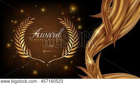 Award Nomination Background With Shiny Gold Elements And Laurel