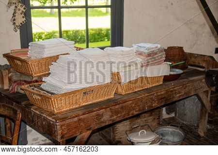 Enkhuizen, Netherlands. June 2022. The Interior Of An Old Laundry At The Zuiderzee Museum In Enkhuiz