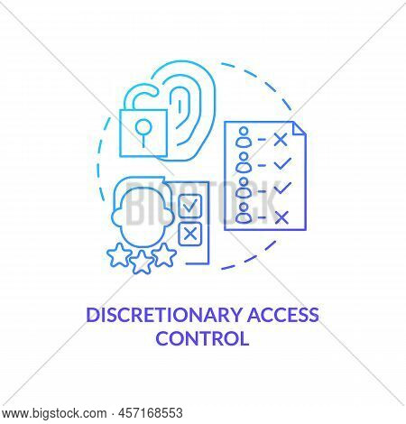 Discretionary Access Control Blue Gradient Concept Icon. Security Management Abstract Idea Thin Line