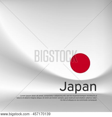 Japan Flag Background. Blurred Pattern In The Colors Of The Japanese Flag, Business Booklet. Nationa