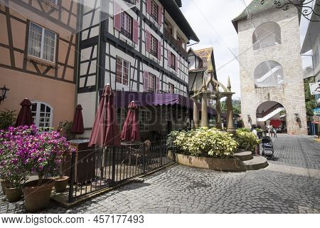 Bukit Tinggi, Malaysia - Jun 08, 2022: Day Time View At Colmar Tropicale In Berjaya Hills, Bukit Tin