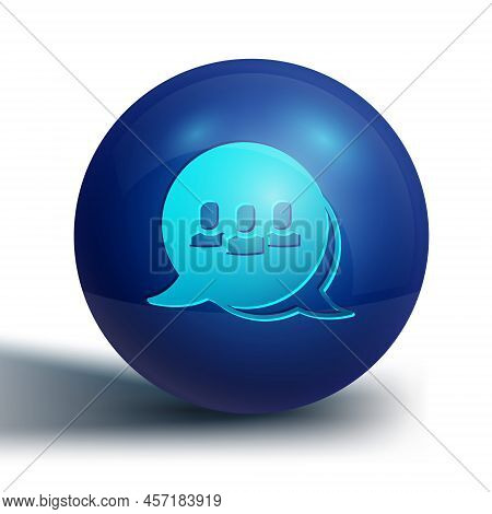 Blue Project Team Base Icon Isolated On White Background. Business Analysis And Planning, Consulting