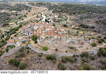 Aerial View Of The Historic Village Of Castelo Mendo In Portugal; Concept For Travel In Portugal
