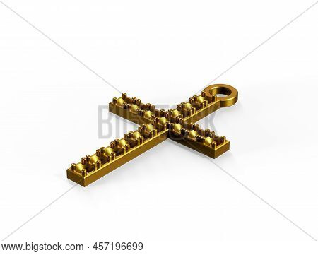 Gold Christian Cross 3d Render Object, God, Rendering, Death, Crucifix, Basen, Gold,