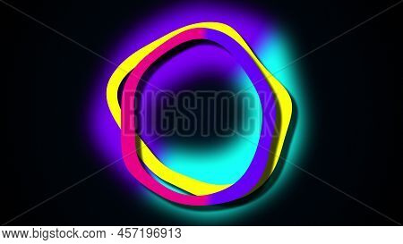 Wiggle Colorful Circles. Computer Generated 3d Render