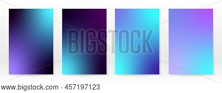 Minimal Poster. Pastel Soft. Blue Gradient Set. Graphic Color Background. Blurred Mesh Texture. Vect