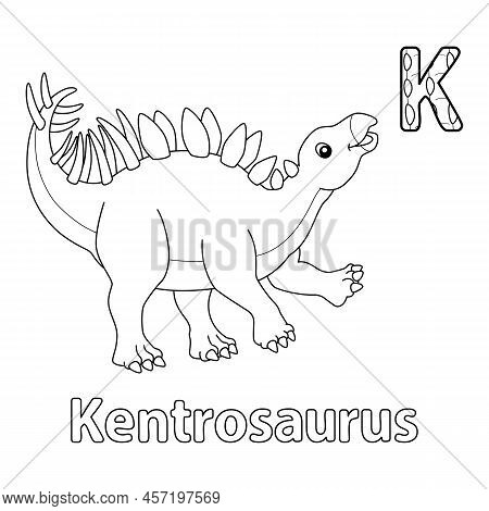 This Abc Vector Image Shows A Kentrosaurus Coloring Page. It Is Isolated On A White Background. Perf