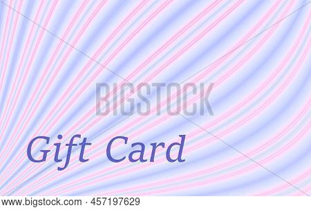 Violet, Magenta, Pink Pinstripe Pattern. Gift Card Design With Colored Strips. Smooth Gradient. Abst