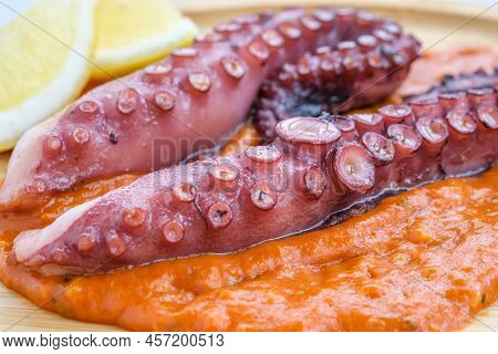 Roasted Octopus Tentacles With Chilli Romesco Sauce