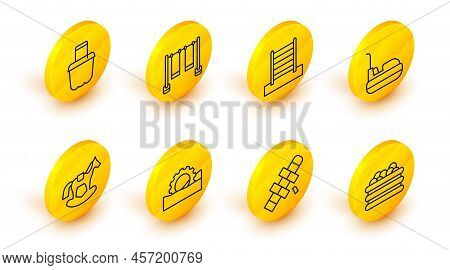 Set Line Pool With Balls, Hopscotch, Ferris Wheel, Horse In Saddle Swing, Bumper Car, Swedish Wall, 