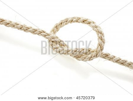 Corda sisal isolata on white background