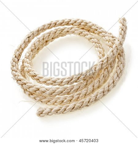 corda sisal isolata on white background