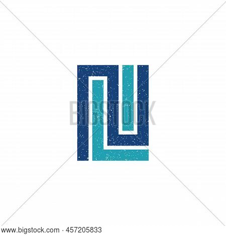 Abstract Initial Letter Nli Logo In Dark Blue Color Isolated In White Background Applied For Attorne