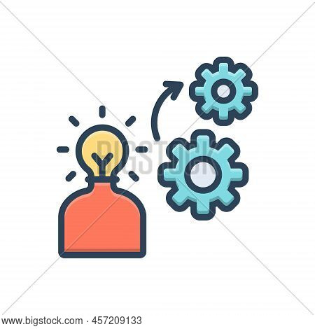 Color Illustration Icon For Operational Operational Operable Control Process Project
