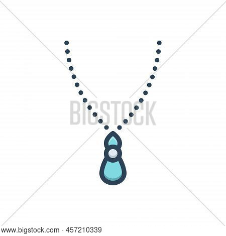Color Illustration Icon For Pendant  Knickknack Ornament Jewel Necklace Gemstone Jewelery Accessory 