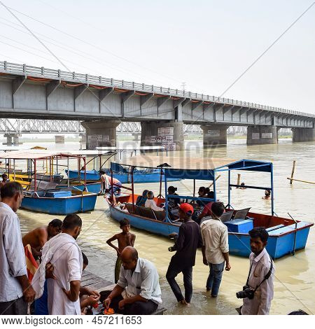 Garh Mukteshwar, Uttar Pradesh, India - June 11 2022 - People Are Taking Holy Dip On The Occasion Of