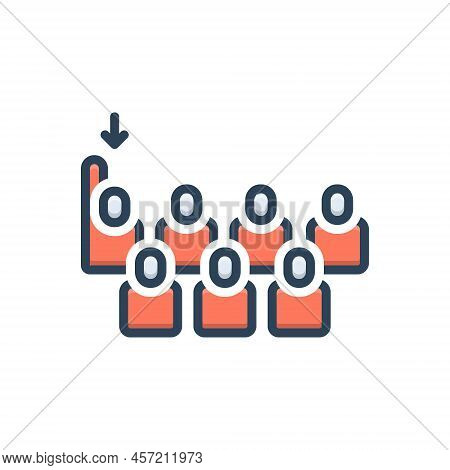 Color Illustration Icon For Last Final At-last First Eventual Ending Definitive People Queue