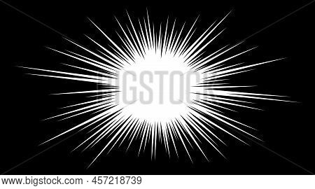 Manga Speed Burst Frame. Radial Anime Speed Lines. Crash Zoom Effect For Comic Book. Radial Lines Ov