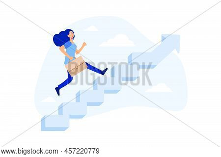 Career Success For Woman Or Female Leadership, Goal Achievement And Business Challenge Or Gender Equ