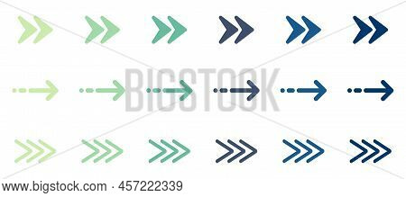 Colorful Arrow Digital Icon Set. Direction, Navigation, Orientation, Download Cursor Pictogram. Righ