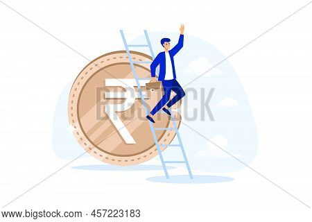 India Economic Or Financial Vision, Investment And Stock Market Forecast Or Business Profit Concept,