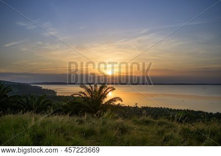 Colorful Sunset Near Kalangala (ssese Islands, Uganda) On Lake Victoria