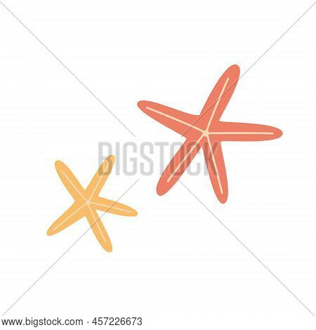 Five-finger Shaped Marine Starfish On Isolated White Background.vector Illustration.
