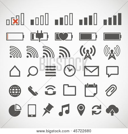 Coleção de ícones web gadget moderno
