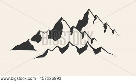 Mountains Silhouettes. Mountains Vector, Mountains Vector Of Outdoor Design Elements, Mountain Scene