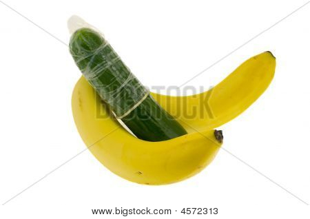 Cetriolo In un preservativo con banane