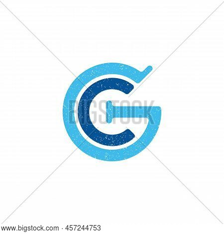 Abstract Initial Letter Cg Logo In Dark And Blue Color Isolated In White Background Applied For Busi