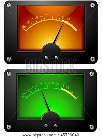 Analoge elektronische VU-Signalanzeige isoliert-Abbildung