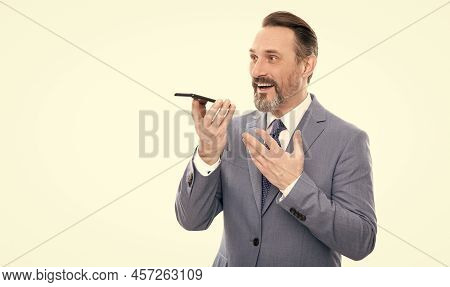 Voice Contact. Telephone Connection. Senior Ceo Talk On Cellphone. Phone Call.