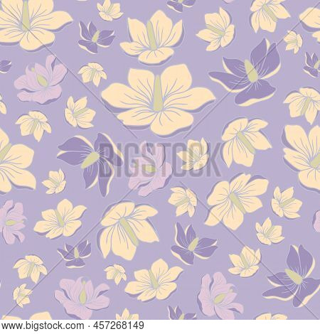 Lavender Fields Forever Repeat Pattern Vector Print Background
