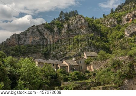 Historical Buildings In The Commune Of Sainte-enimie, Gorges Du Tarn Causses, Occitania, France