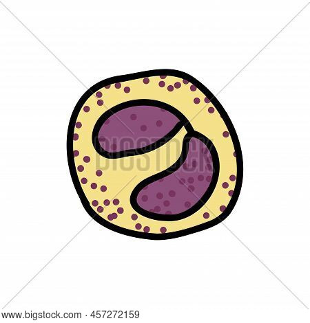 Eosinophil Doodle Icon, Vector Color Line Illustration