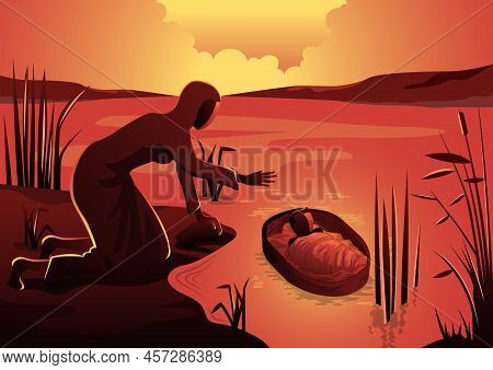 Biblical Illustration Set, Jochebed Put Moses In The Nile