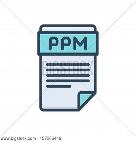 Color Illustration Icon For Ppm  Doc Document Extansion File File-formate File-type Folder Formate P