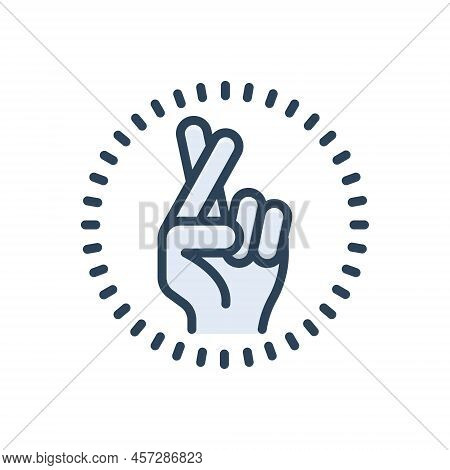 Color Illustration Icon For Lie Falsehood Gag False Deceit Deception Luck Finger Promise Belief