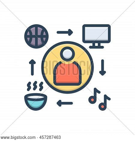 Color Illustration Icon For Hobby People Food Deep-longing Hobby Passion Desire Yearning Music Drive