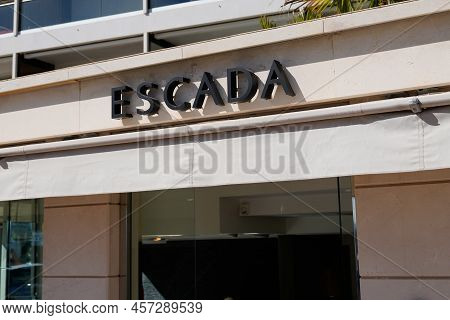 Cannes , Paca  France - 06 15 2022 : Escada Brand Store Text Sign And Logo Shop Front Of German Fash