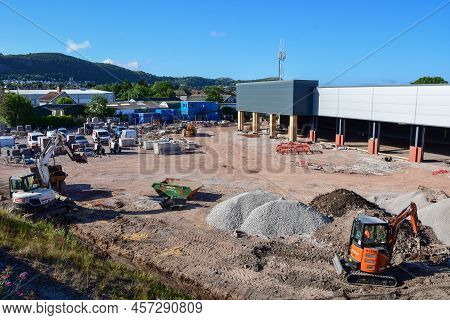 Prestatyn, Uk. Jun 22, 2022. Construction Work On The New Home Bargains Store Is Progressing.