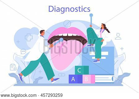 Speech Therapist Concept. Didactic Correction And Speech Treatment Idea