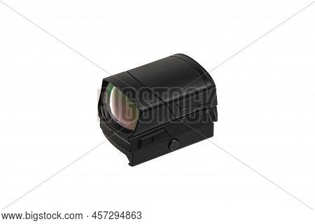 Modern Optical Collimator Sight. Aiming Device For Shooting At Short Distances. Isolate On A White B