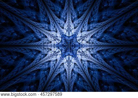 Computer Generated Abstract Illustration Ice Star Layer Wall Background, Kaleidoscope Design Backgro