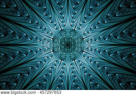 Computer Generated Abstract Illustration Steel Star Layer Wall Background, Kaleidoscope Design Backg