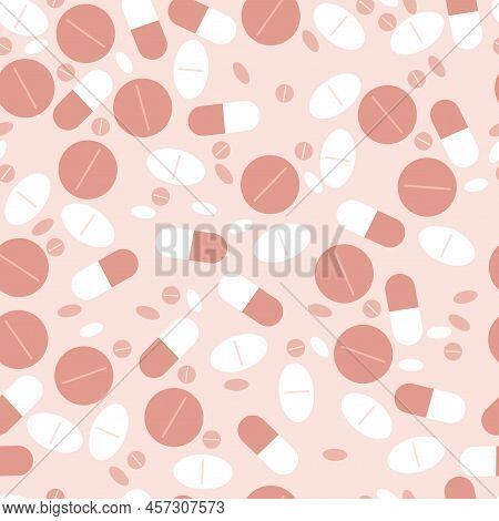 Graphic Pattern On A Medical Theme With The Image Of Pills